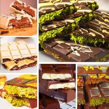 TYZ Silicone Deep Chocolate Bar Mold, Thick Square Mold For Stuffed Knafeh Pistachio Bars, Break Apart Candy Bar Molds With 100Pcs Storage Bags For Baking, DIY Dessert Making - 方形深膽鹼 - 查看 2