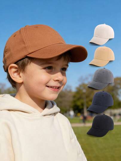 YIYIQCSJ 1pc Baby Boy Baseball Cap, Suitable For 6-24 Months - Solid Color Infant Sun Hat, Lightweight & Comfortable, Suitable For Baby Boy Play, Available In Multiple Neutral Colors