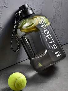 Bình nước thể thao chống rò rỉ 57,48oz - Chất liệu PC bền, dung tích lớn và vạch chia chính xác, phù hợp cho các hoạt động ngoài trời, tập thể dục, đạp xe và đi học. - màu đen - Xem 10