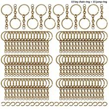 30/60/100 chiếc móc khóa dẹt có dây xích, vòng tách 1 inch, vòng nối hở, vật liệu làm đồ thủ công và trang sức DIY, thích hợp cho người làm đồ thủ công. - Chuỗi khẩu độ + vòng tròn nhỏ - Xem 17
