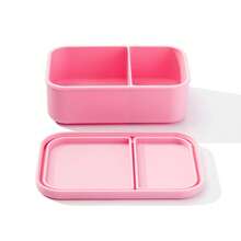 Compartmentalized Silicone Lunch Box To Prevent Flavors From Mixing, Microwaveable Lunch Box, Portable Lunch Box, Outdoor Camping Picnic Box - 三格藍色-分隔鎖味 - 查看 9