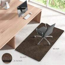 HomeMall - Tapete para silla de oficina antideslizante y protector de piso de madera dura y azulejos marrón 48"x36" - C y f - Ver 3