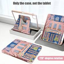 1 Stück rosa Buchhandlung-inspirierter Schreibtischunterlage mit 360° drehbarem Ständer und Stifthalter, PU-Leder Hülle mit Auto Sleep/Wake Funktion, kompatibel mit Samsung A9/A9+/S9/S9FE/A11/A11+/S11/S10 FE/S10 FE+/S10 Lite, Apple Air 5/6, Honor, MatePad SE 11 und andere beliebte Modelle, tolles Geschenk für Schulanfang, Valentinstag, Feiertage - Verschiedenfarbig - Übersicht 7