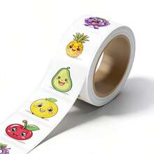 500 Fruit Sticker Rolls - Vinyl Fruit Stickers, Suitable For Water Bottles, Laptops, Phone Cases, Scrapbooks, Diaries, And Classroom Rewards - CX-11 (500pcs) - View 1