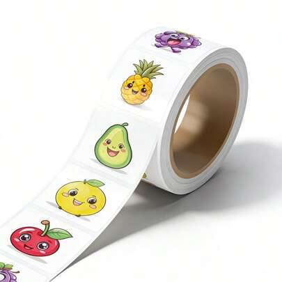 500 Fruit Sticker Rolls - Vinyl Fruit Stickers, Suitable For Water Bottles, Laptops, Phone Cases, Scrapbooks, Diaries, And Classroom Rewards