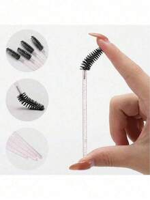 200/100/50/10pcs Mascara Brush, Mascara Eye Black Brush, Flexible Disposable Eyebrow Brush, Eyelash Extension Brush, Eyebrow Brush, Castor Oil Brush - Multicolor - View 4