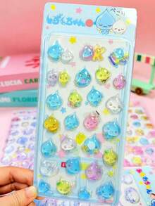 Pegatinas de artesanía DIY con diseños de gotas de agua 3D y dibujos animados lindos para niños - Multicolor - Ver 13