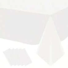 5/8pcs Set - Plastic Tablecloth, Suitable For Rectangular Tables, Light Green Disposable Tablecloth, Waterproof Grayish Green Tablecloth, Suitable For Birthday, Bridal Wedding, Baby Shower, Back To School, Children's Supplies, Backpacks - Multicolor - View 9