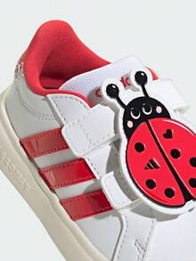 Adidas 男童 輕運動 GRAND COURT 3.0 BUBBLE CF 休閒魔鬼氈運動鞋小白鞋KJ8652 - 白色 - 查看 6