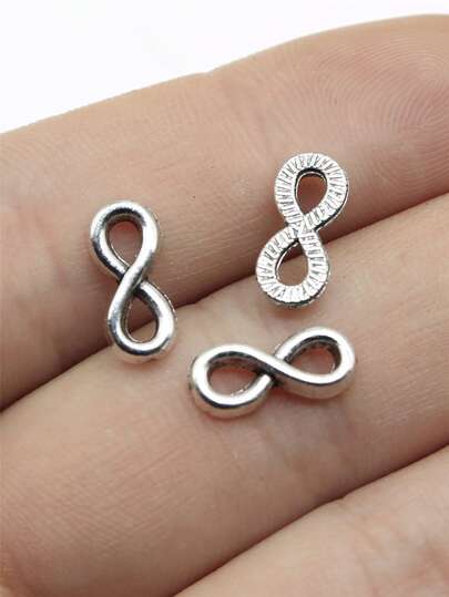 40个12x5mm无限符号连接吊坠，适用于DIY手链制作、项链制作、珠宝制作、手工工艺品配件
