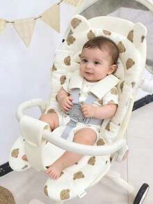 1pc Cute Ear Design Thick Warm Soft Baby Stroller Seat Cushion - Multicolor - View 1