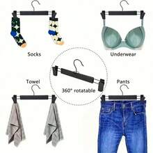10/20pcs Pants Hanger Adjustable Anti-Rust Clip Pants, Skirts, Clothes Hanger (Black) - Multicolor - View 12