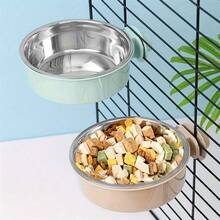 Tazón colgante de acero inoxidable para jaulas de mascotas - 450 ml - Ver 12