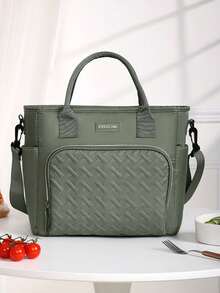 Large Capacity Insulated Lunch Bag, Essential For Office Workers, Long-Lasting Temperature Retention, Waterproof & Durable Material, Adjustable Shoulder Strap + Comfortable Handle, Suitable For Commuting, School, Picnic - Multicolor - View 16