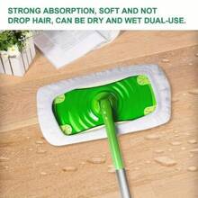 16 Multi-Purpose White Mop Cloths, Easy To Clean After Use, Suitable For Floor/Wooden Floor/Tile Cleaning, Suitable For Removing Dust And Pet Hair | Will Not Damage The Floor,Efficient Cleaning Mop Pad, Essential Cleaning Tool For Returning To School - Trắng - Xem 8