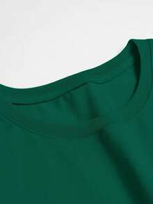 Double-Sided Printed, Anti Social Club Printed T-Shirt, Suitable For Daily Wear, Casual Summer Wear, Slightly Elastic, Breathable, Outdoor Holiday Sports, Gift T-Shirt, Holiday Gift, Perfect Gift. Loose-Fit T-Shirt, Unisex, Casual & Everyday Style, Versatile For Spring, Summer & Autumn,Summer Outfits,Camisas,Camisas Para Mujer,Playeras,Playeras De Mujer,Vintage,Easter Outfit Women,Mother's Day - 綠色 - 查看 3