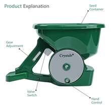 Crystals 3L Hand Held Lawn Seed & Fertiliser Spreader Adjustable Garden Seeder Tool - Seed Spreader - View 3