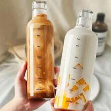 1pc Large Capacity Water Bottle With Time Marker - , Lightweight Design Suitable For Men And Women - Perfect For Iced Coffee And Beverages, PPSU Measuring Cup, Outdoor Use - Multicolor - View 2