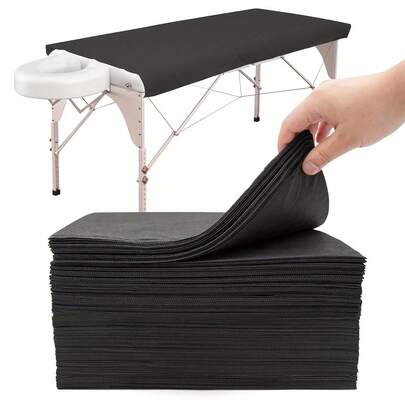 Disposable Bed Sheet Set | Black Massage SPA Bed Cover, 80 X 180cm, Disposable Bed Sheet, Beauty Bed Cover, Massage Bed Blanket, Thickened, Hygienic Protection, Beauty Care