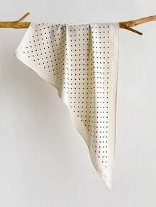 New Spring/Summer Faux Silk Polka Dot Triangular Scarf, Versatile Atmosphere-Enhancing Lightweight Printed Bandana Scarf, Sun Protection Scarf, Versatile Head Scarf Decoration - SJ-9 - White - View 2