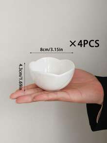 Bộ 1/2/4/6 đĩa sứ hình cánh hoa hồng trắng dùng làm đĩa khai vị, đĩa đựng nước sốt, bát chấm, đĩa nếm thử, đĩa phục vụ, đĩa đựng gia vị, bát nhỏ, đĩa đựng kem, đồ ăn nhẹ, nước tương, mù tạt. - Nhiều màu - Xem 11