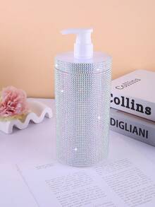 1pc 1000ml Rhinestone Embellished Wide Mouth Refillable Bottle For Shampoo, Body Wash, Hand Soap - View 10