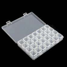 1pc Transparent Storage Box, 28 Grids DIY Diamond Painting Box, Jewelry Organizer, Plastic Storage Container For Fake Nail , Rhinestone Beads Storage Case - 無色 - 查看 10