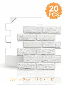 1/10/20 片仿砖自粘 PVC 墙板，装饰墙贴，11.8 英寸 x 11.8 英寸，小尺寸 3D 砖纹理墙贴，可裁剪，易于安装，适用于客厅、壁炉、房车等室内装饰。 - 牆貼 - 查看 13