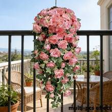 2件粉色玫瑰藤蔓装饰，适合家居装饰、节日以及全年表达爱意 - 粉色 - 查看 9