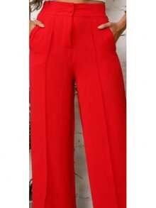 Women's Duna Wide-Leg Pants With Premium Fabric Lining. - 紅色 - 查看 4