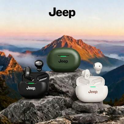  Jeep TWS Mini Sport Wireless Earbuds 24 Hours Of Standby Time Headphones, Fashionable Appearance, Feature Noise Cancellation Provide A Comfortable Fit With Touch Controls, Universally Compatible, Call Earphones