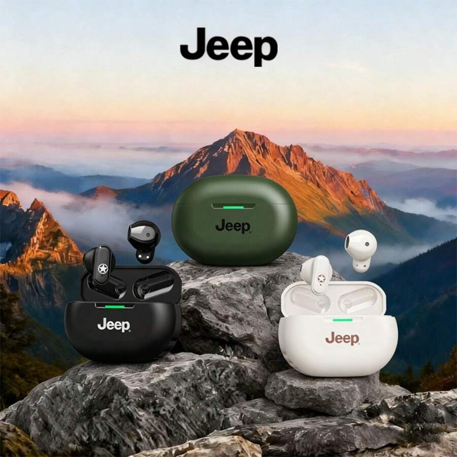 Jeep TWS迷你运动无线耳机,待机时间长达24小时,外观时尚,具备降噪功能,佩戴舒适,支持触控操作,通用兼容,通话耳机。 - 查看 1