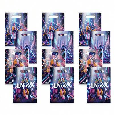 50pcs Cartoon Anime K-Pop Exorcist Hunter Themed Gift Bags, Anime Character Pattern Anime Merchandise Party Candy Bags, Suitable For Birthday Party, Theme Party, Gift Packaging