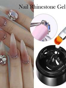 BORN PRETTY 5g Rhinestone Glue Gel Shapeable Easy To Apply Nail Rhinestones Long Lasting And Extremely Sticky Soak Off UV LED Gel Nail Salon Home DIY - 5G - View 7