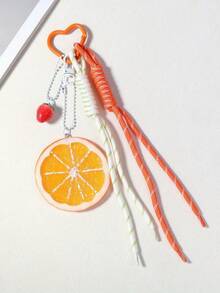 Girl's Lemon Slice Backpack Pendant Ins Style Fashion DIY Hanging Accessory Cute Small Fresh Bag Charm Gift - Orange - View 3