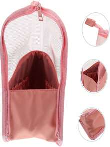 Portable Makeup Travel Case - Large Capacity Upright Makeup Brush Organizer, Transparent Zipper Makeup Bag, Portable Makeup Brush Storage, Multi-Functional Organizer Bag For Travel, Daily Use, Vacation, Bridal Makeup Brush Set, Compact Upright Makeup Brush Bag, Ideal Gift For Family And Friends, Mother's Day, Birthday - Multicolor - View 4