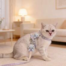 New Fashion Pet Harness Leash, Cat Leash, Dog Leash, Chest Strap Traction Rope - Baby Blue - View 6