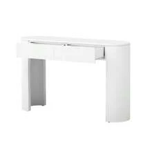 Stylish Console Table With Drawers For The Entryway, Sideboard With Curved Front And Adjustable Feet, Narrow Console Table For Hallway, Corridor Or Living Room (White) - 查看 6