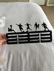 HELLOYOUNG 1pc Football/Running Medal Display Rack, Sports Medal Display Shelf, Suitable For Wall Decor, Can Display Badge, Gymnastics, Swimming Medal Winners, Made Of Wrought Iron, Artistic Piece For Women, Also Suitable For Storing Keys, Small Accessories, Wall-Mounted Storage Rack, Wall Decor, Suitable For Home And Holiday Decoration, Fits Modern Home Decor - Multicolor - View 6