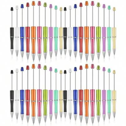 DOMUUH 40 pezzi/confezione Penne in plastica con perline, ideali come regali per la Festa della Mamma, regali di laurea, forniture per ufficio e articoli essenziali per il ritorno a scuola
