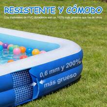 Piscina hinchable rectangular para toda la familia, 210 x 140 x 50 centímetros. - A - Ver 8