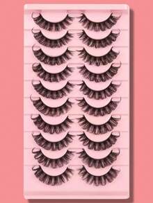 Himirell Separated False Eyelashes, 10 Pairs 15mm Natural Cute Russian Curled Eyelashes - Black - View 8