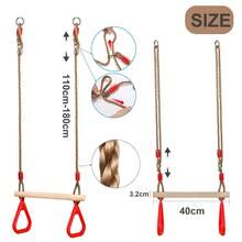 Trapeze Swing Bar Hanging Up To 150kg With Gymnastics Rings Stable Heavy Duty UK - A - View 9