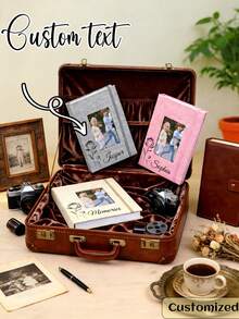 Album ảnh Ngày của Mẹ thiết kế riêng, bìa vải lanh trang nhã với cửa sổ đựng ảnh - Thích hợp làm quà tặng gia đình, đám cưới, kỷ niệm, sinh nhật, Halloween và Giáng sinh - Thiết kế tối giản hiện đại - Nhiều màu - Xem 2