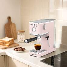 CHULUX 20 Bar Compact Espresso Maker With Powerful Milk Frother, Professional Home Coffee Machine For Cappuccino & Latte, Pink - Pink - View 5