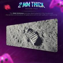First Step On The Moon Gaming Desk Pad, Universe Solar System Mouse Pad, Space Milky Way LED Light Desk Mat, Gift For Astronomy Enthusiasts - View 3
