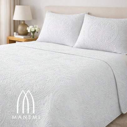 Colcha bouti para verano y entretiempo - Colcha para cama inluye 1 o 2 funda de cojin segun la medida,Colcha cubre cama 100% poliester, suave y transpirable. El diseño de la funda de cojin puede variar según el corte del tejido