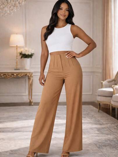 Pantalón pinza acampanado para dama