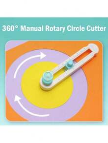 1pc 360 Degree Rotary Circle Cutter - Precision Round Cutting Tool - DIY Plastic Circle Cutter With Rotating Handle, Accurate Round Cutting, Suitable For Crafting And Office Use, Office Supplies - White - View 1