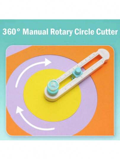 1pc 360 Degree Rotary Circle Cutter - Precision Round Cutting Tool - DIY Plastic Circle Cutter With Rotating Handle, Accurate Round Cutting, Suitable For Crafting And Office Use, Office Supplies